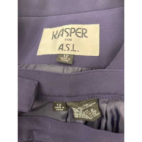 Kasper ASL Double Breasted Embroidered Skirt & Jacket 2 Pcs Suit Set Size 12 - Picture 12 of 12